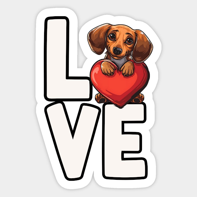 Love Dachshund Sticker by The Jumping Cart